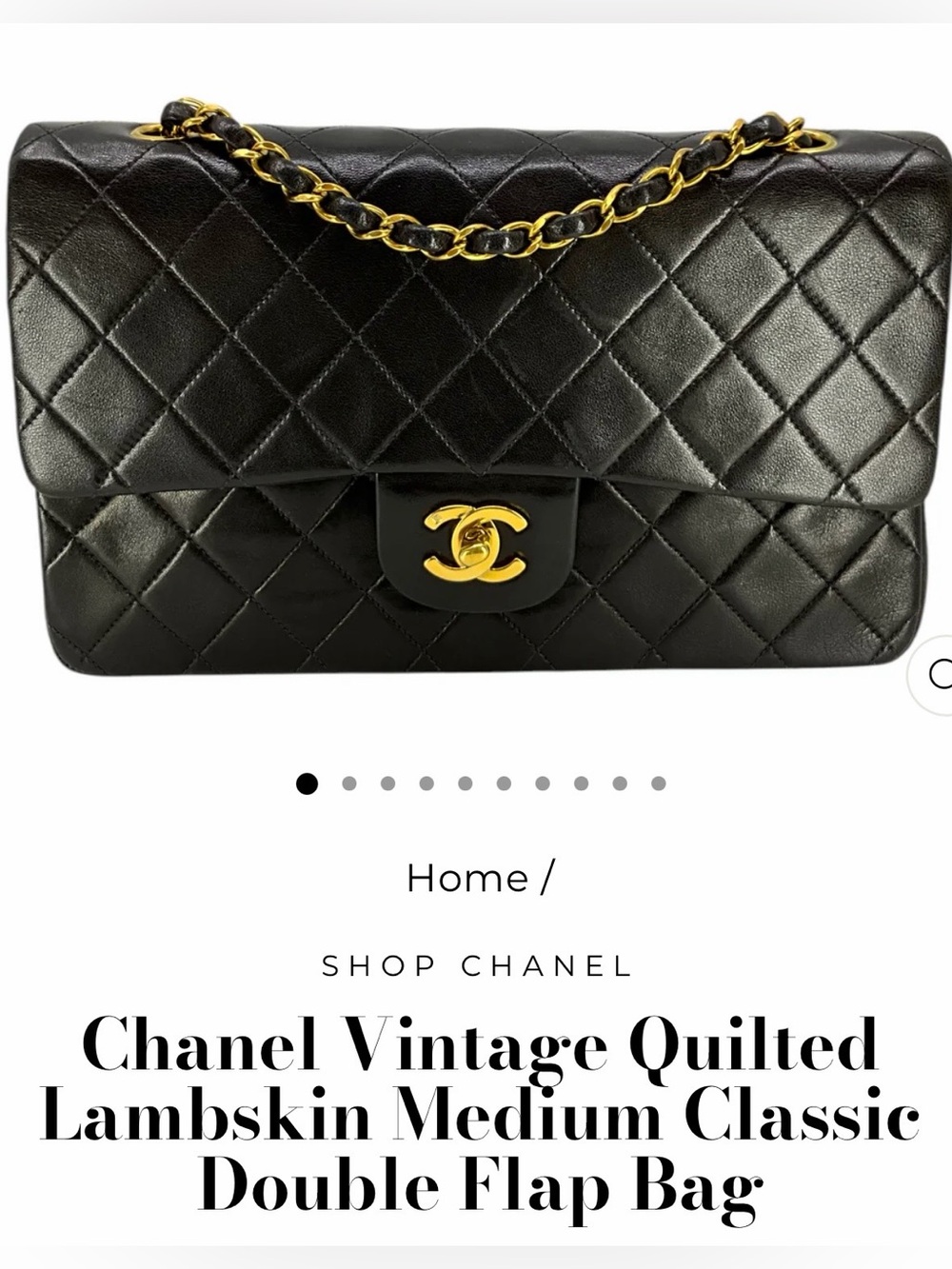 Vintage CHANEL Classic Double Flap MM Bag